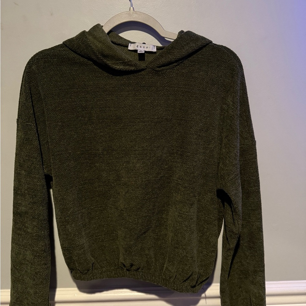 Gaze Dark Olive Cowl Neck Sweater